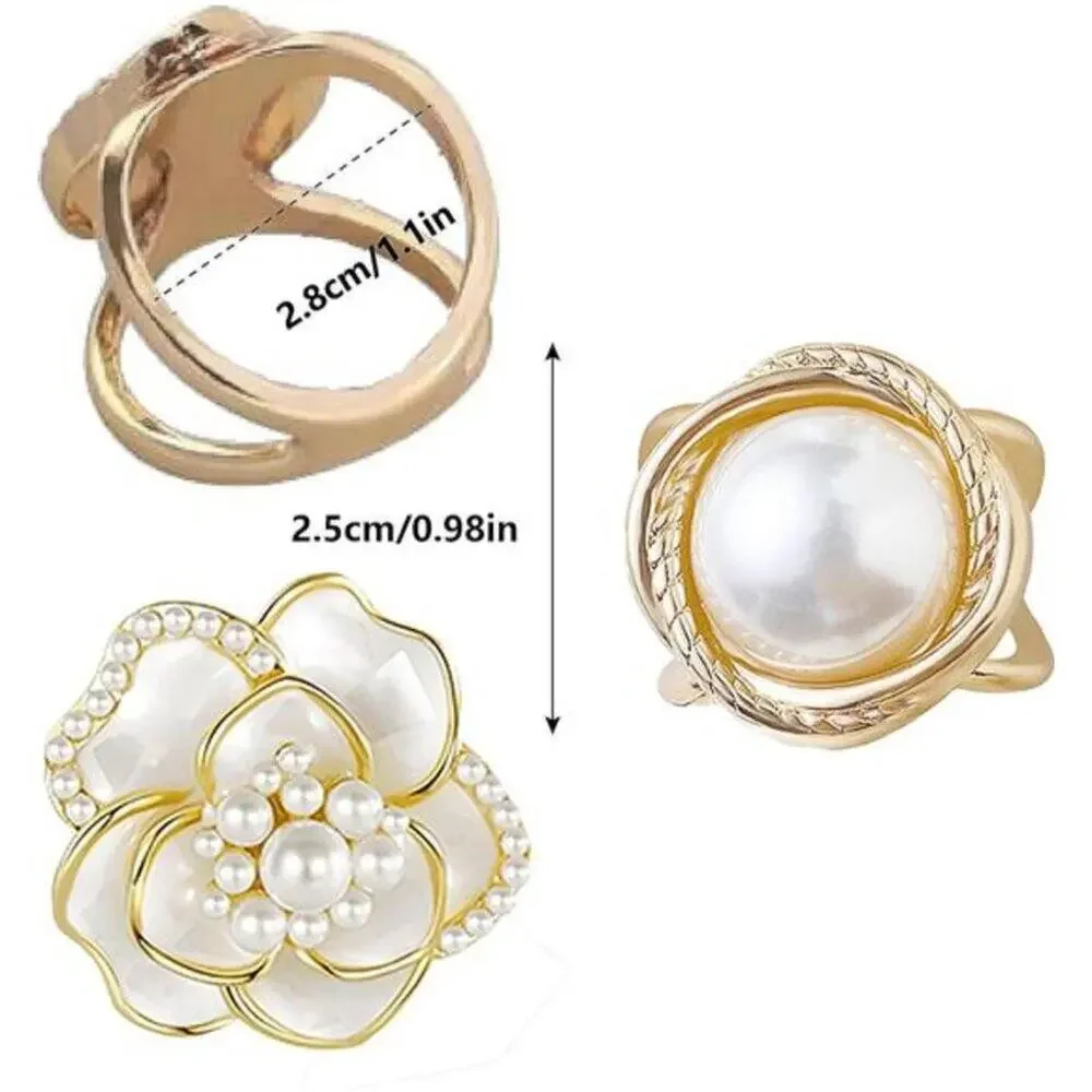 Scarf Rings for Women – Buckles, Slides & Clips for Scarves and T-Shirt Ties 3Pc